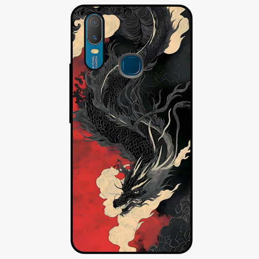 Shadow Dragon Fury Glass Case showing flat back view with fierce dragon artwork and glossy glass finish.