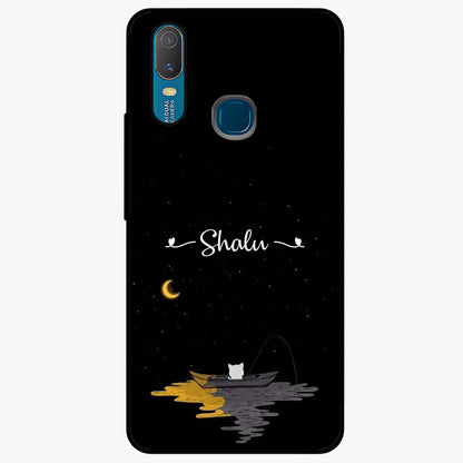 Silent Night Row Glass Case showing flat back view with calm night themed artwork and glossy glass finish.