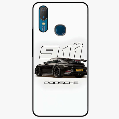 Turbo Legacy Icon Glass Case showing flat back view with iconic sports car inspired artwork and glossy glass finish.
