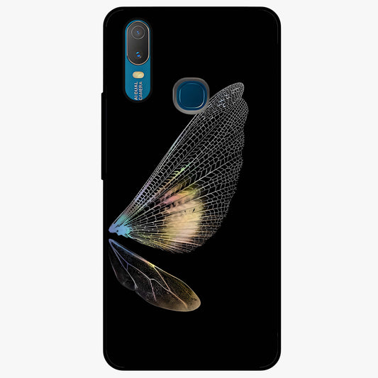 Whispers Of Wings Glass Case showing flat back view with graceful wing inspired artwork and glossy glass finish.