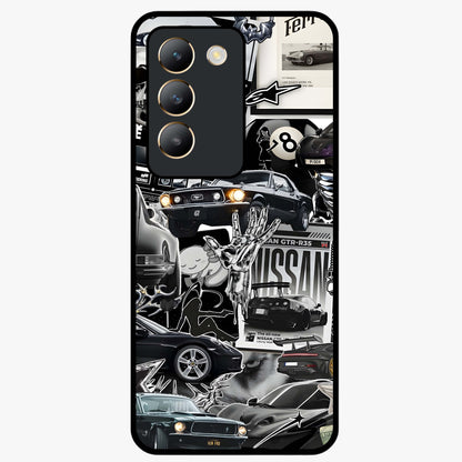Aesthetic Dark Love Glass Case showing flat back view with dark romantic artwork and glossy glass finish.