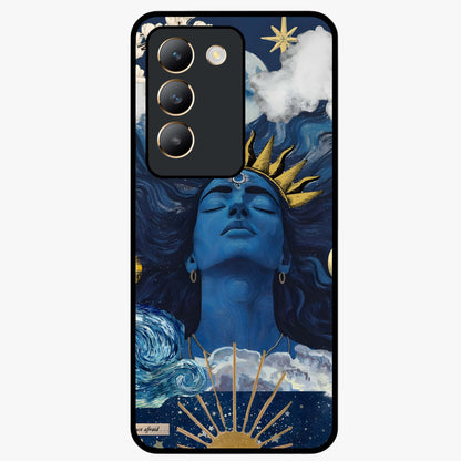 Aesthetic Lord Shiva Glass Case showing flat back view with divine Shiva artwork and glossy glass finish.