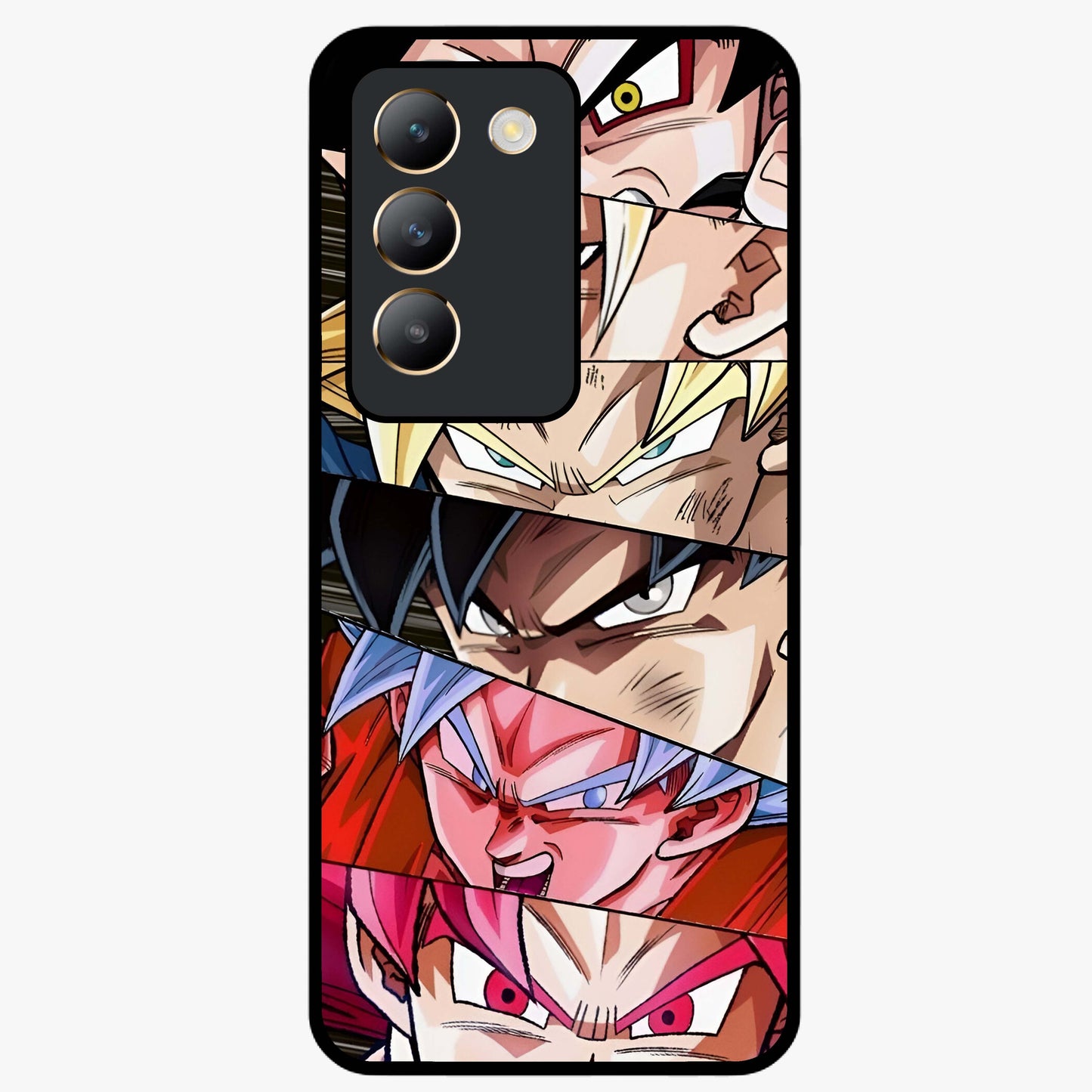 Anime Character Glass Case showing flat back view with vibrant anime artwork and glossy glass finish.