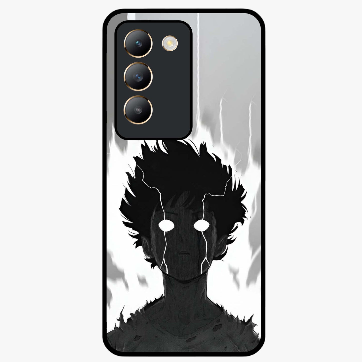 Awakened Inner Rage Glass Case showing flat back view with intense artistic artwork and glossy glass finish.