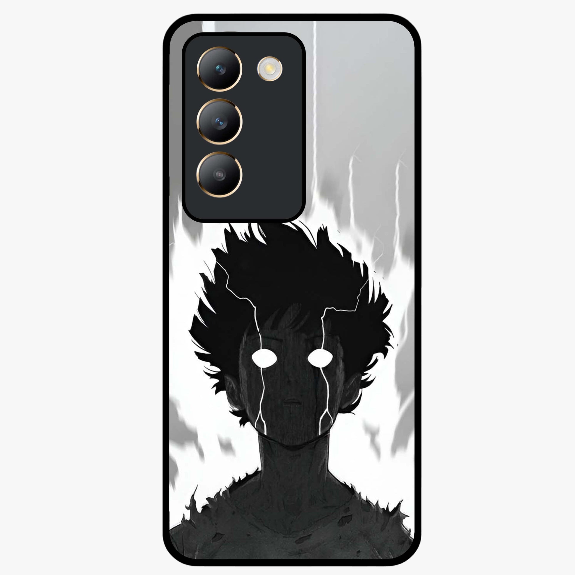 Awakened Inner Rage Glass Case showing flat back view with intense artistic artwork and glossy glass finish.