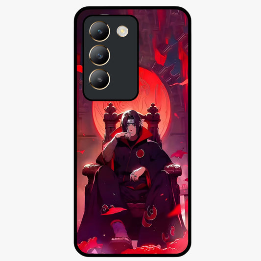 Blood Moon Sovereign Glass Case showing flat back view with mystical blood moon artwork and glossy glass finish.