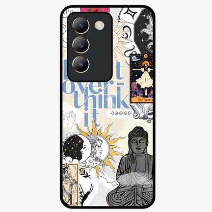 Ethereal Thoughts Glass Case showing flat back view with dreamy artistic artwork and glossy glass finish.