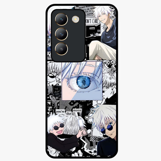 Infinity Sorcerer Chaos Glass Case showing flat back view with mystical sorcerer themed artwork and glossy glass finish.