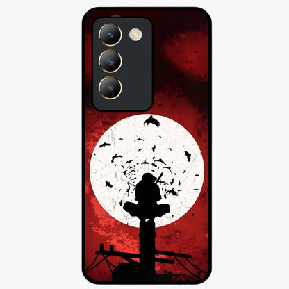 Itachi Limited Edition Naruto Anime Glass Case showing flat back view with iconic anime character artwork and glossy glass finish.