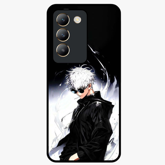 Limitless Shadow King Glass Case showing flat back view with powerful shadow warrior artwork and glossy glass finish.
