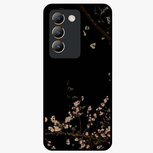 Petal Moon Light With Custom Name Glass Case showing flat back view with floral moonlight artwork and personalized name design.