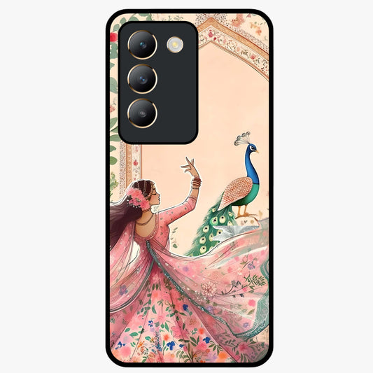 Royal Grace Muse Glass Case showing flat back view with elegant artistic artwork and glossy glass finish.