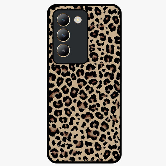 Savage Chic Pattern Glass Case showing flat back view with stylish patterned artwork and glossy glass finish.