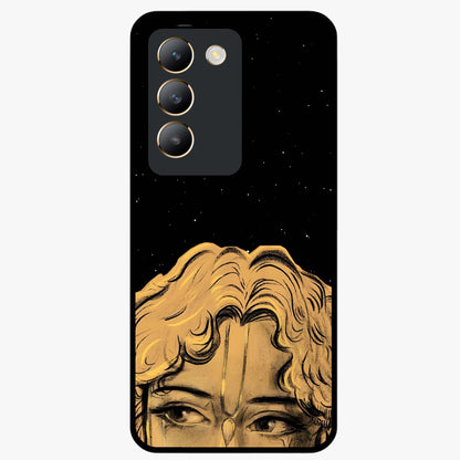 Shri Krishna Art Glass Case showing flat back view with devotional Krishna artwork and glossy glass finish.