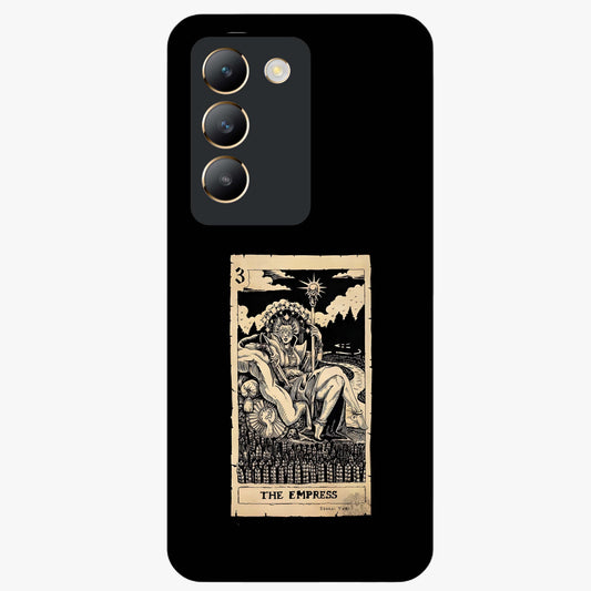 The Empress Glass Case showing flat back view with regal feminine artwork and glossy glass finish.