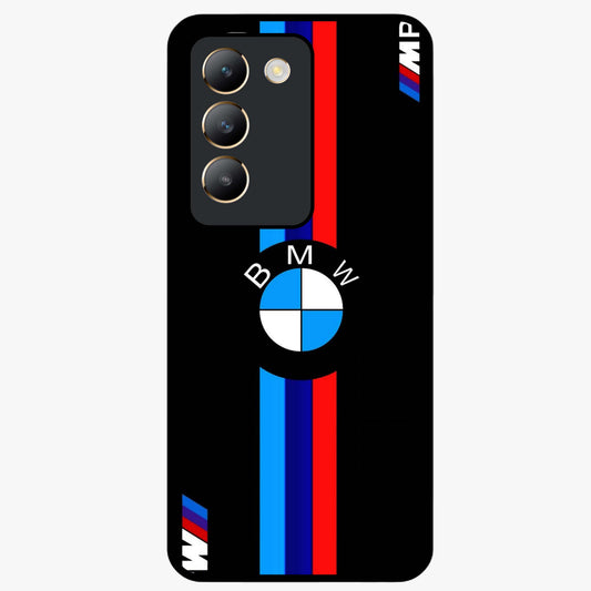 Turbo BMW Beast Glass Case showing flat back view with high performance sports car artwork and glossy glass finish.