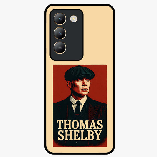 Vintage Mafia Authority Glass Case showing flat back view with bold vintage mafia inspired artwork and glossy glass finish.