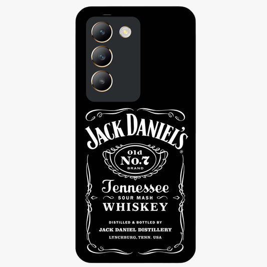 Vintage Whiskey Heritage Glass Case showing flat back view with classic whiskey inspired artwork and glossy glass finish.