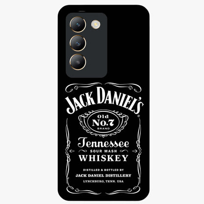 Vintage Whiskey Heritage Glass Case showing flat back view with classic whiskey inspired artwork and glossy glass finish.