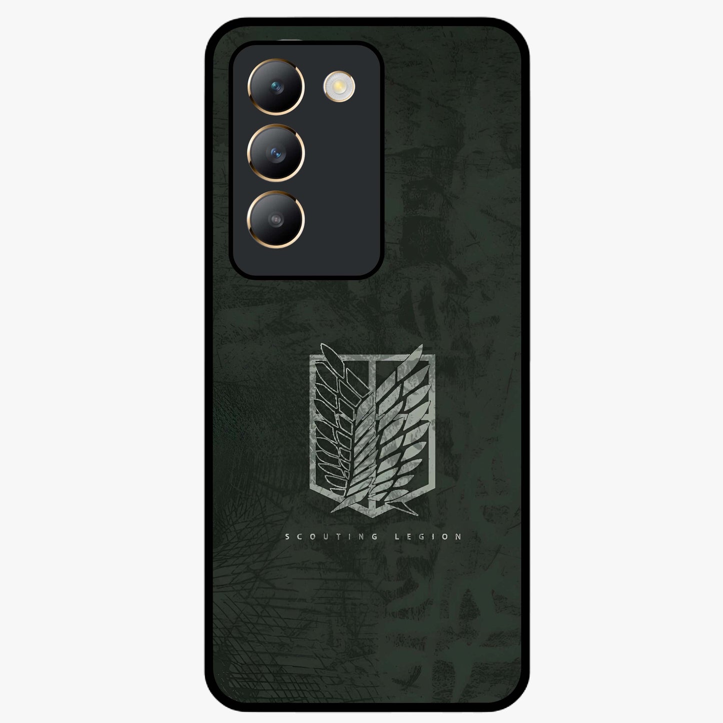 Wings Of Freedom Glass Case showing flat back view with symbolic wings artwork and glossy glass finish.