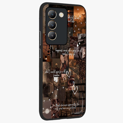 Bittersweet Aesthetic Chaos Glass Case upright view showcasing bold artistic chaos design with modern aesthetic style.