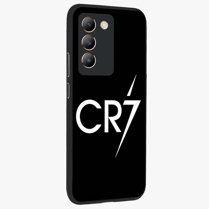 Cr7 Elite Strike Glass Case upright view showcasing energetic football inspired design with modern sports aesthetic.