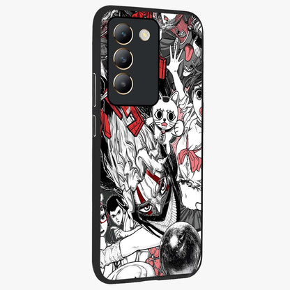 Crimson Chaos Panel Glass Case upright view showcasing intense crimson artwork with dramatic aesthetic style.