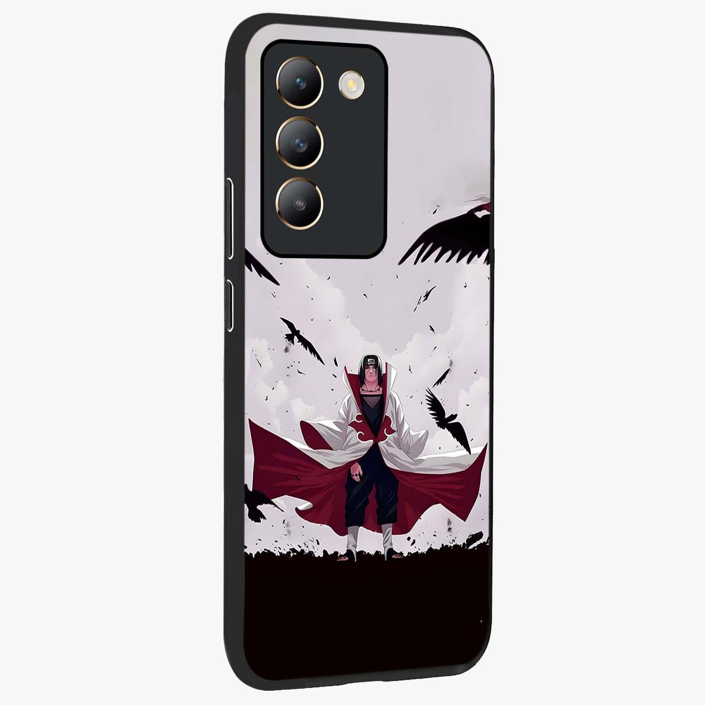 Crimson Crow Ascension Glass Case upright view showcasing dramatic crow artwork with bold gothic theme.