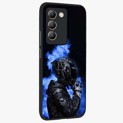 Cyber Sentinel Protocol Glass Case upright view showcasing advanced cyber sentinel artwork with futuristic tech theme.