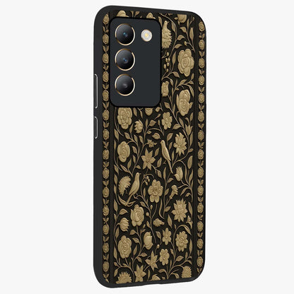Golden Evil Eye Mandala Glass Case upright view showcasing decorative evil eye mandala artwork with spiritual aesthetic style.
