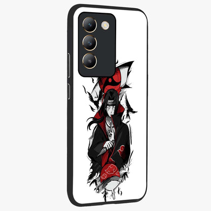 Itachi Limited Edition Naruto Anime Glass Case upright view showcasing intense anime artwork with powerful character theme.