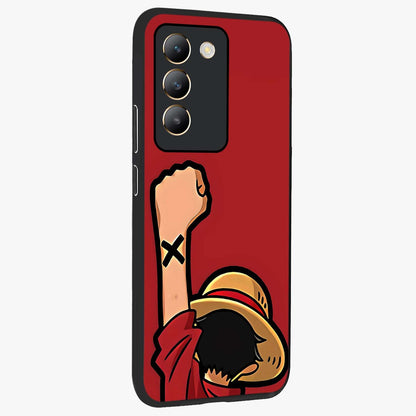 Luffy X Spirit Glass Case upright view showcasing striking anime artwork with adventurous character theme.