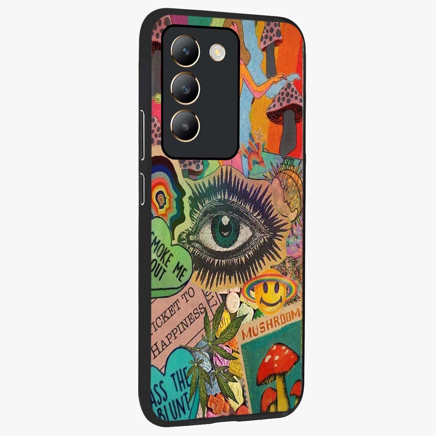 Mystic Eye Wonderland Glass Case upright view showcasing symbolic eye artwork with mysterious fantasy theme.