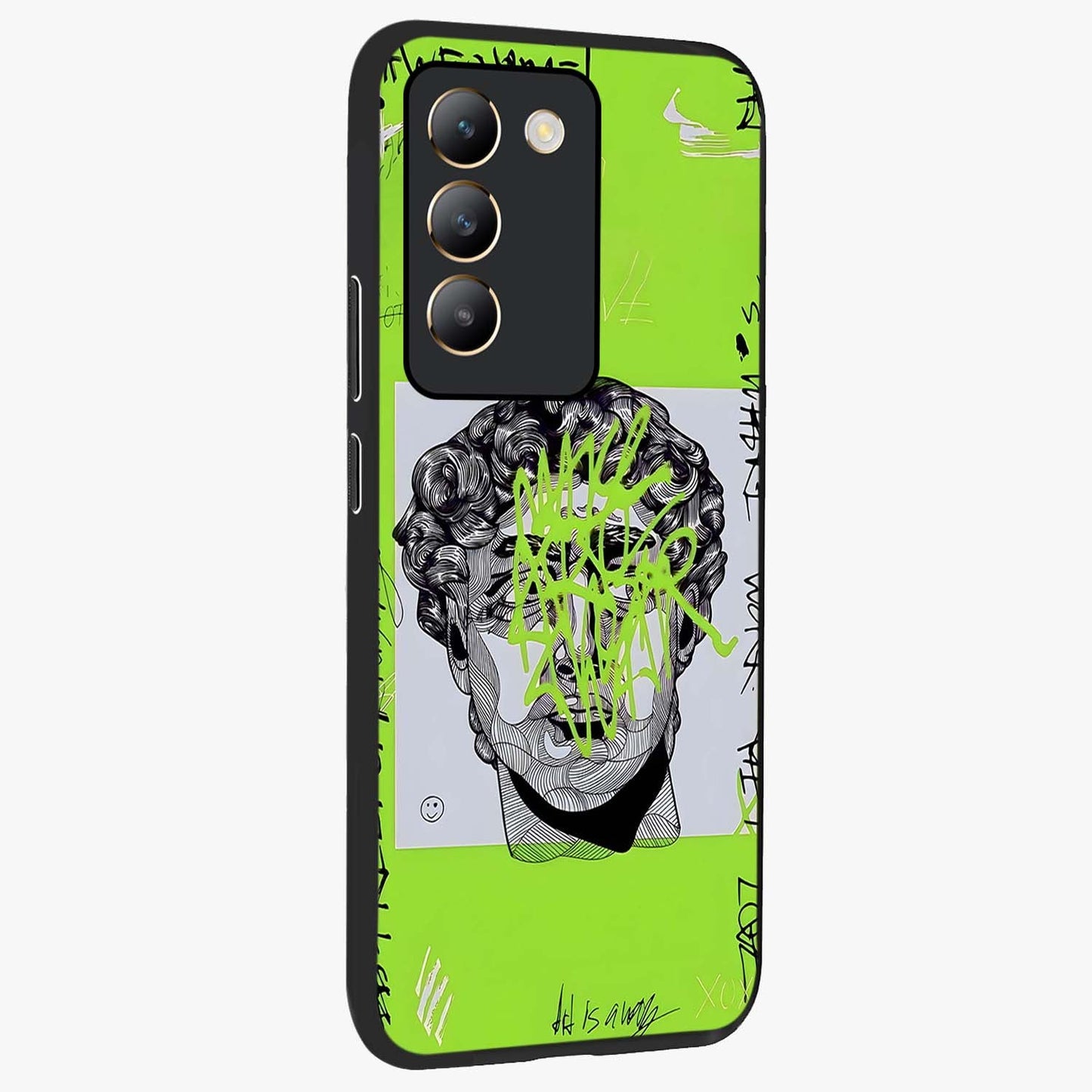 Neo Graffiti Rebellion Glass Case upright view showcasing colorful graffiti artwork with bold modern street style.