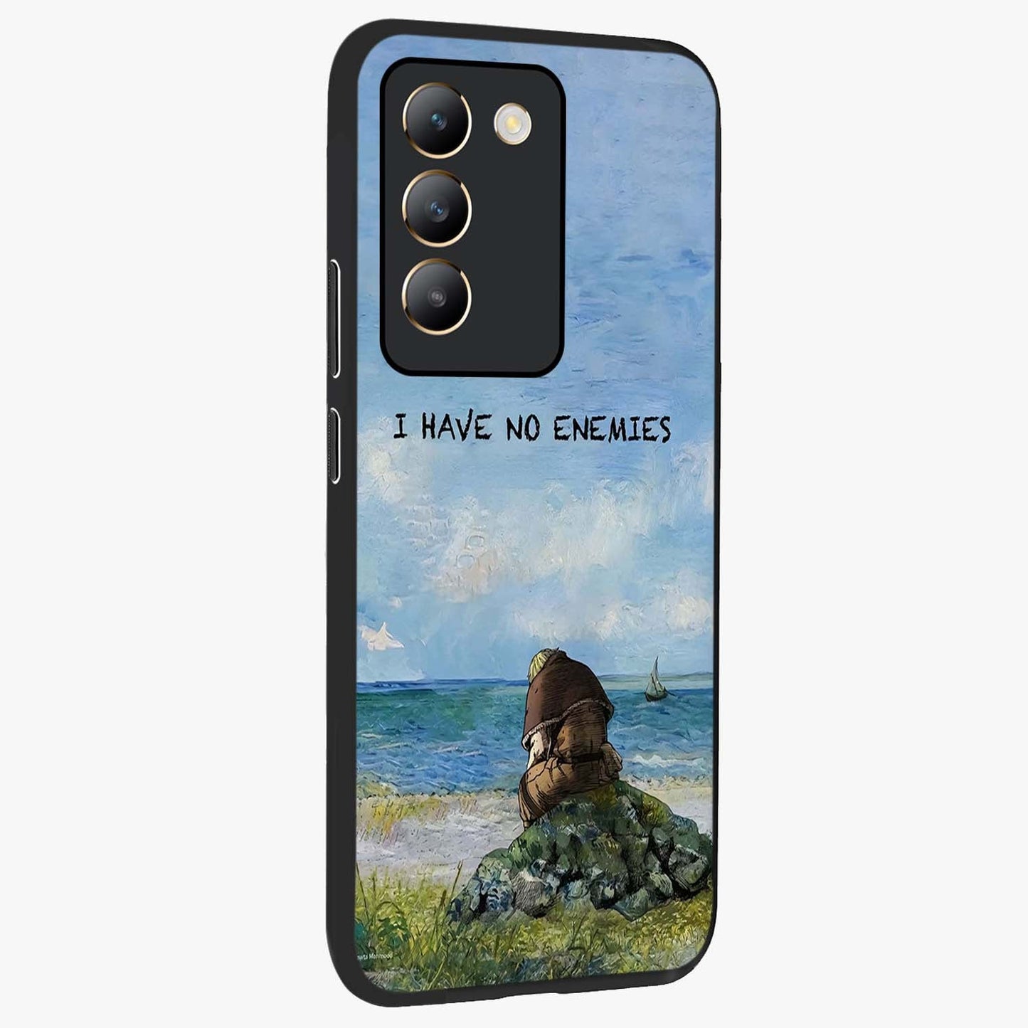 Peace Beyond War Glass Case upright view showcasing powerful peace symbol artwork with inspirational theme.