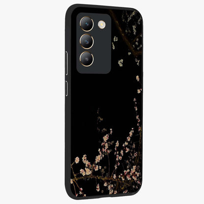 Petal Moon Light With Custom Name Glass Case upright view showcasing elegant floral moon artwork with personalized aesthetic.