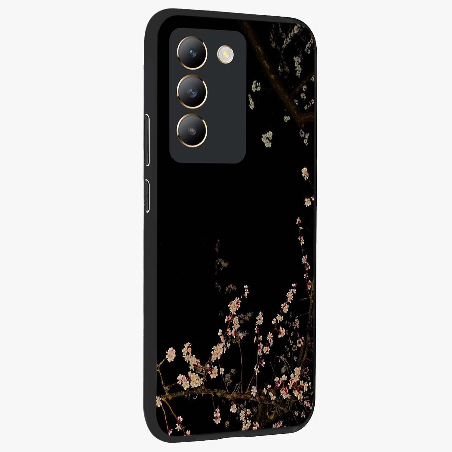 Petal Moon Light With Custom Name Glass Case upright view showcasing elegant floral moon artwork with personalized aesthetic.