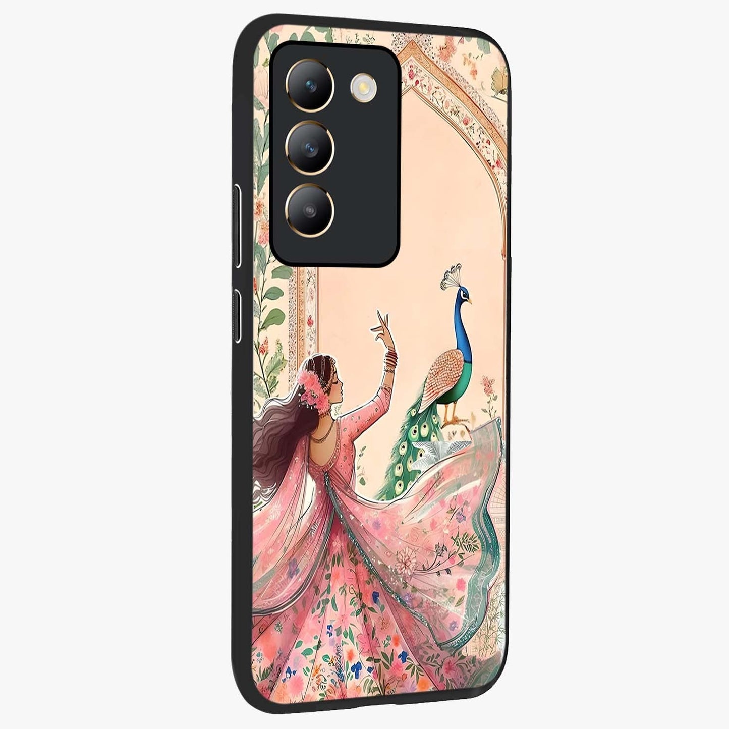 Royal Grace Muse Glass Case upright view showcasing stylish artistic artwork with sophisticated royal theme.