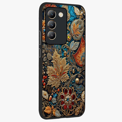 Royal Jewel Garden Glass Case upright view showcasing rich floral artwork with luxurious garden theme.