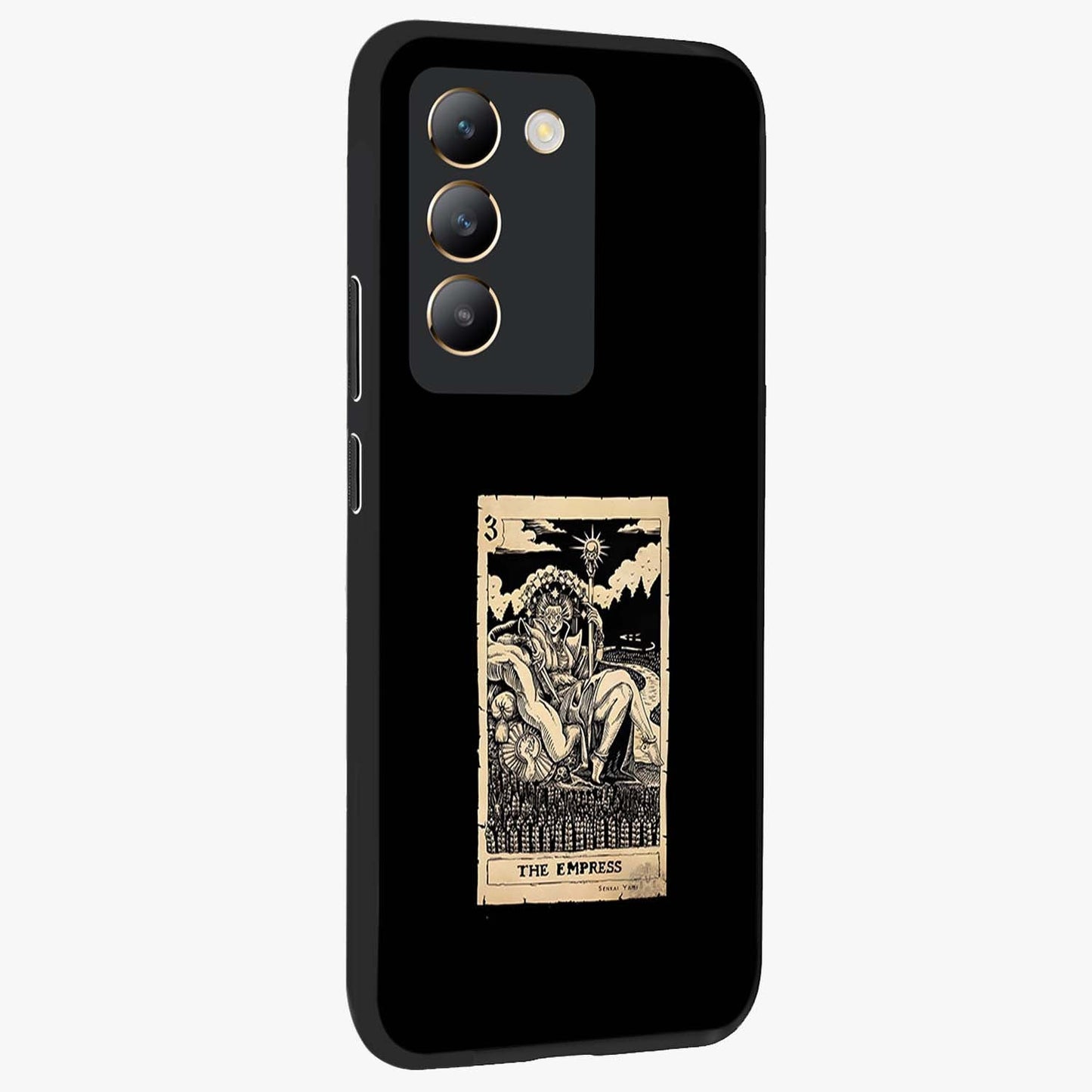 The Empress Glass Case upright view showcasing powerful empress themed artwork with luxurious artistic theme.
