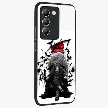 Uchiha Shadow Throne Glass Case upright view showcasing magical underwater galaxy artwork with vibrant cosmic theme.