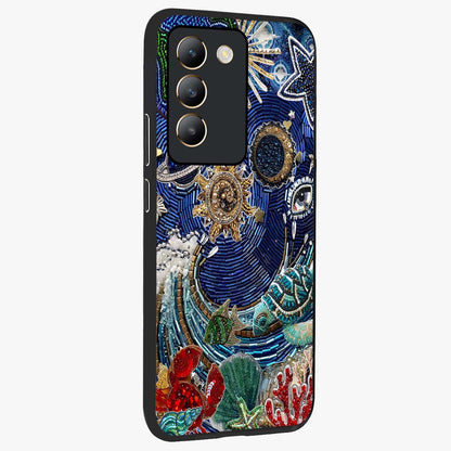 Universe Underwater Spark Glass Case upright view showcasing magical underwater galaxy artwork with vibrant cosmic theme.