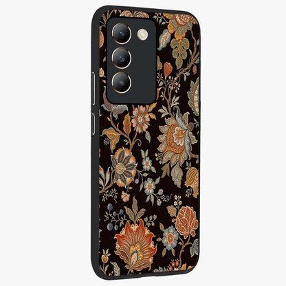 Vintage Floral Dream Glass Case upright view showcasing delicate floral artwork with timeless vintage theme.