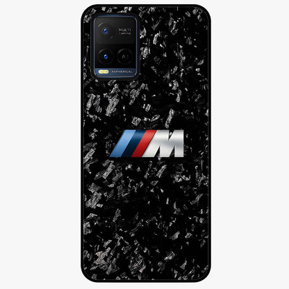 Carbon Speed Mark Glass Case showing flat back view with sporty carbon pattern artwork and glossy glass finish.