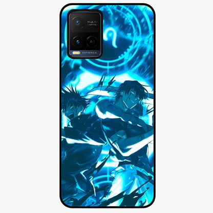 Cursed Energy Clash Glass Case showing flat back view with intense cursed energy artwork and glossy glass finish.