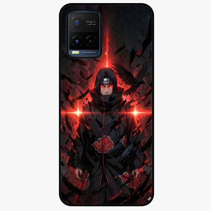 Focused Blade Discipline Glass Case showing flat back view with warrior sword themed artwork and glossy glass finish.