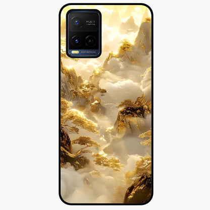 Gates Of Illumination Glass Case showing flat back view with mystical illuminated gate artwork and glossy glass finish.