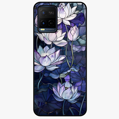 Gloss Petal Rush Glass Case showing flat back view with glossy flower petal artwork and smooth glass finish.