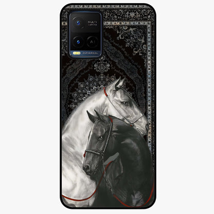 Majestic Ride Legacy Glass Case showing flat back view with powerful automotive inspired artwork and glossy glass finish.