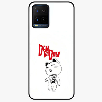 Playful Spirit Charm Glass Case showing flat back view with cheerful charm themed artwork and glossy glass finish.